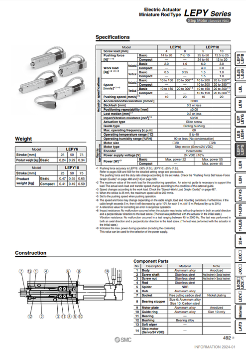 [SMC Pneumatics]Electric Actuator LEPY6K-50-R5AN1