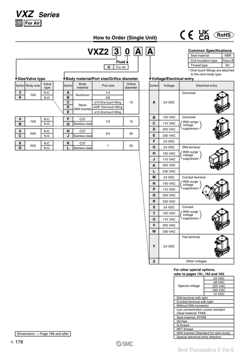 [SMC Pneumatics]Solenoid Valve VXZ230EA