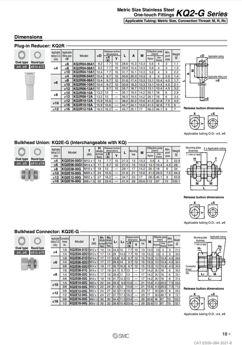[SMC Pneumatics]One-touch Fittings KQ2E10-02G