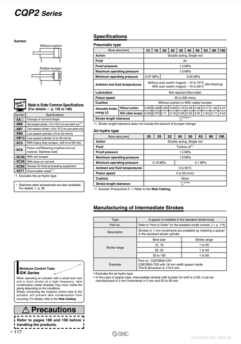 [SMC Pneumatics]Compact Cylinder CDQP2B32-35DM