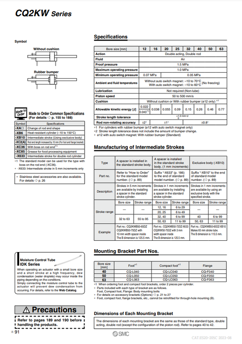 [SMC Pneumatics]Compact Cylinder CDQ2WA32-30DMZ