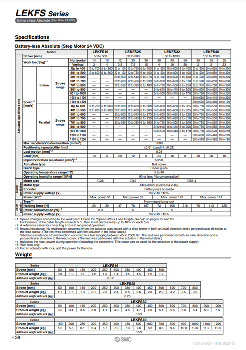 [SMC Pneumatics]Electric Actuator LEKFS16EA-200