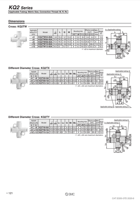 [SMC Pneumatics]One-touch Fitting KQ2TW06-00A