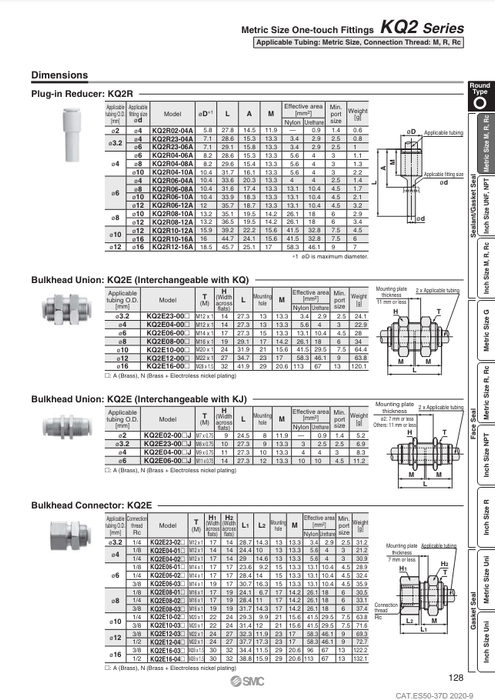 [SMC Pneumatics]One-touch Fitting KQ2E16-00A