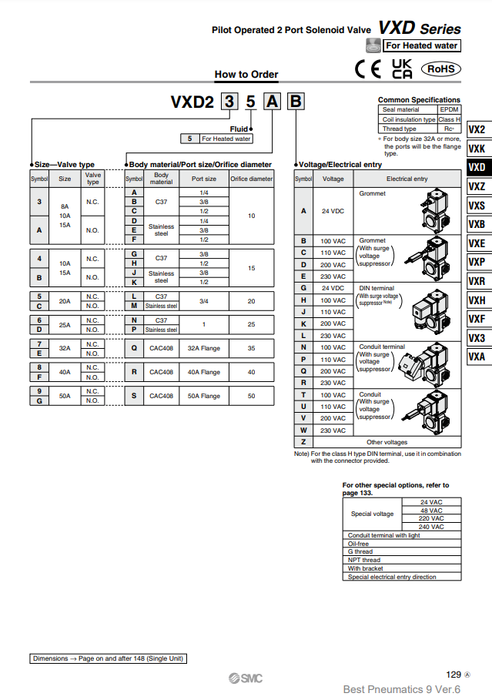 [SMC Pneumatics]Solenoid Valve VXD2B5HAXB