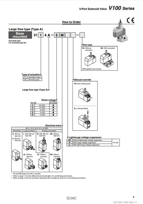 [SMC Pneumatics]Solenoid Valve V114-5GZ