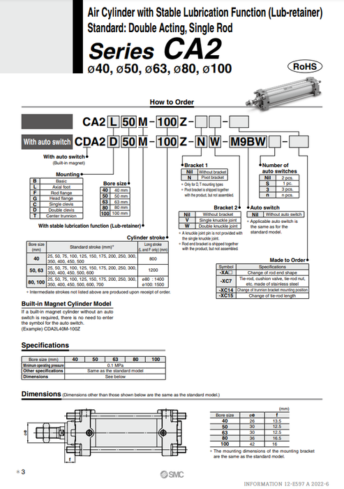 [SMC Pneumatics]Air Cylinder CDA2B40M-160Z
