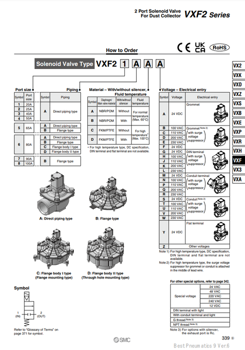 [SMC Pneumatics]Solenoid Valve VXF21AAB
