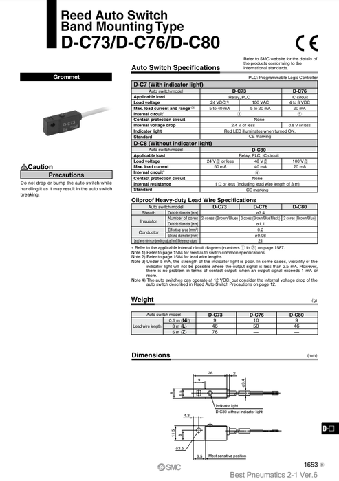[SMC Pneumatics]Auto Switch D-C73Z