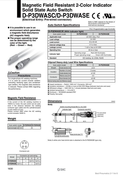 [SMC Pneumatics]Auto Switch D-P3DWASE