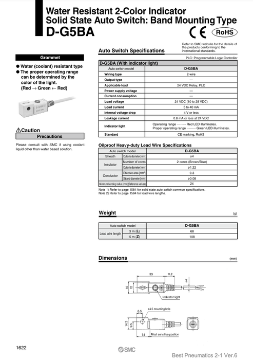 [SMC Pneumatics]Auto Switch D-G5BAL