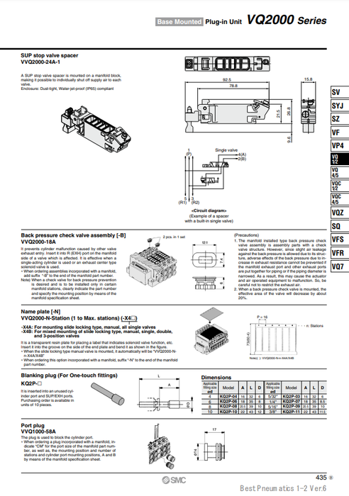[SMC Pneumatics]Name Plate VVQ2000-N-2