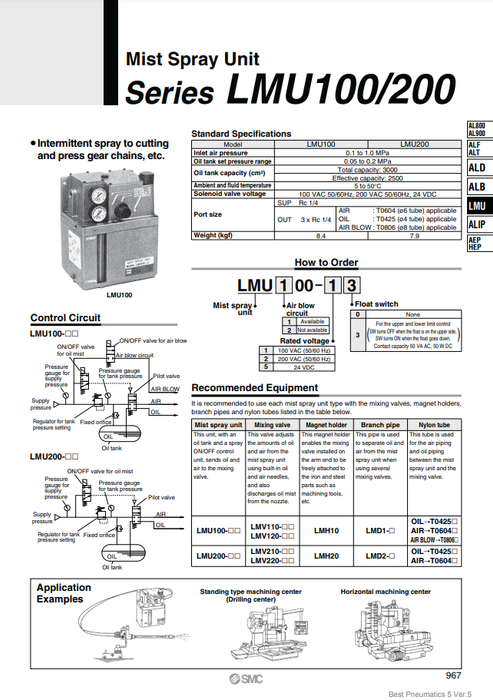 [SMC Pneumatics]Mist Spray Unit LMU100-50