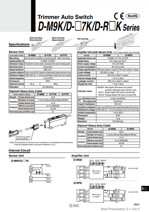 [SMC Pneumatics]Auto Switch D-F7K