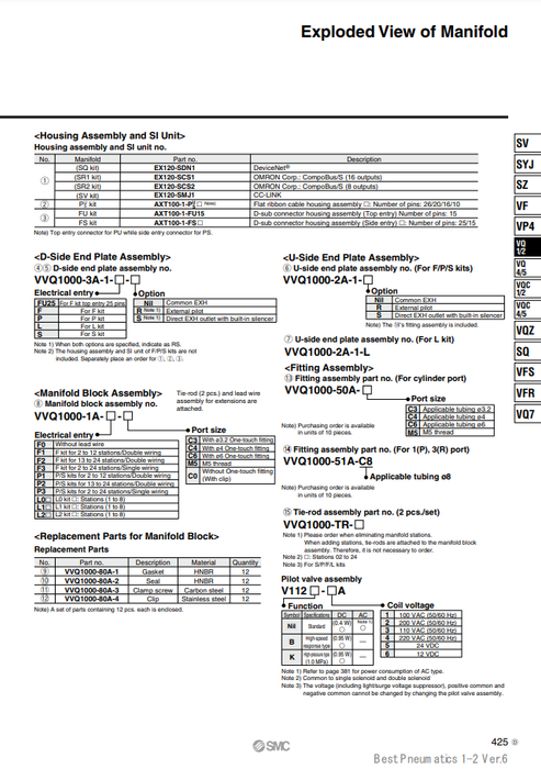 [SMC Pneumatics]Fitting Assembly VVQ1000-50A-C3