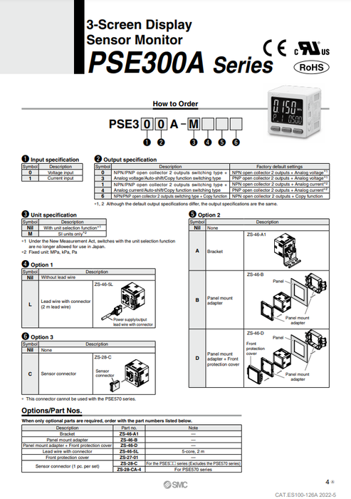 [SMC Pneumatics]Digital Sensor Monitor PSE300A-LB