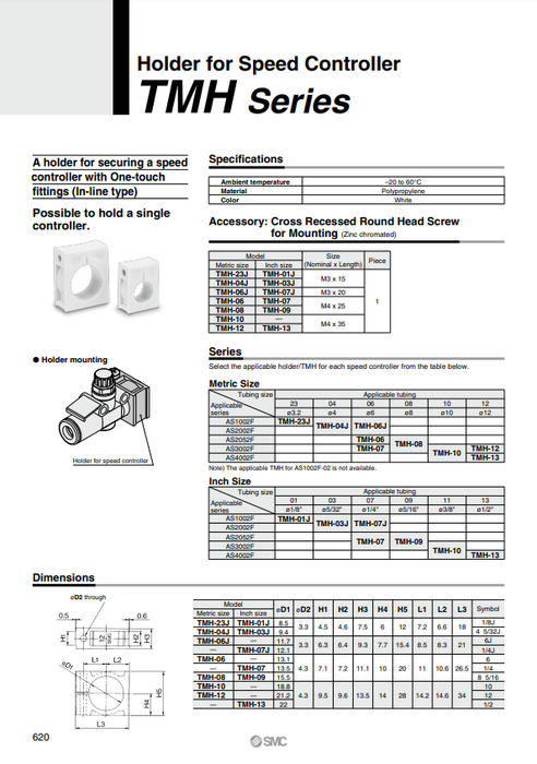[SMC Pneumatics]Holder For Speed Controller TMH-07J