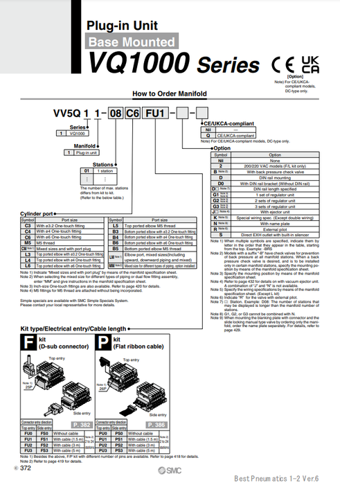 [SMC Pneumatics]Manifold VV5Q11-03C6FU3