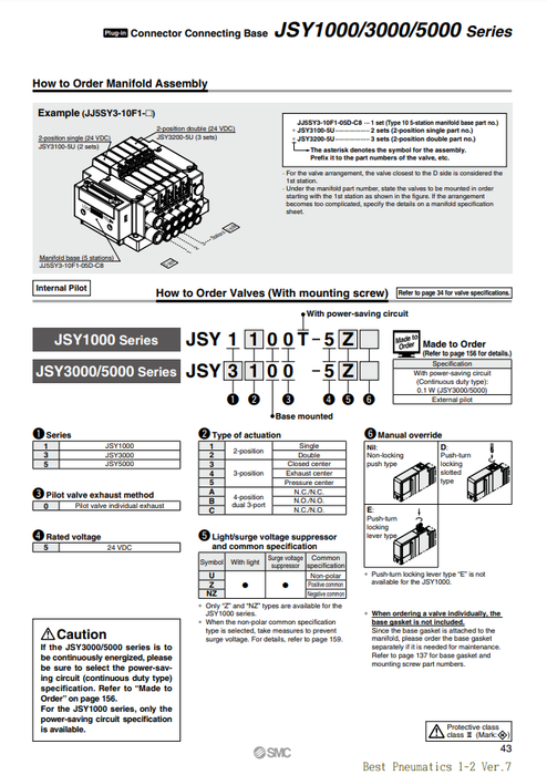 [SMC Pneumatics]Solenoid Valve JSY1200T-5Z