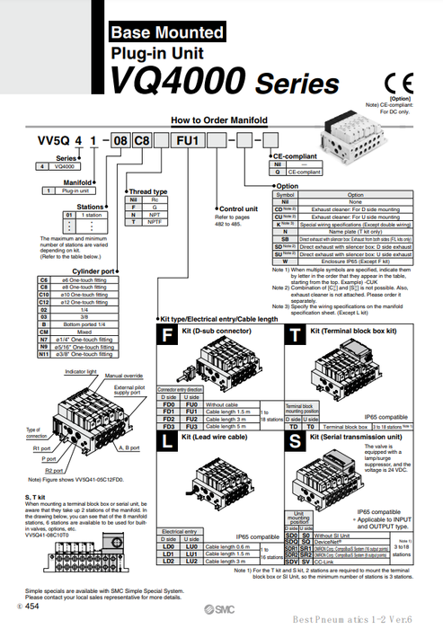 [SMC Pneumatics]Manifold VV5Q41-02C10LD2-Q