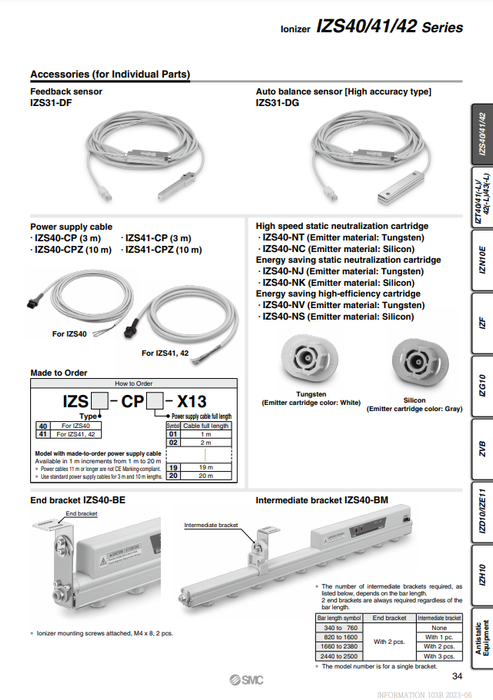 [SMC Pneumatics]Power Supply Cable  IZS40-CP