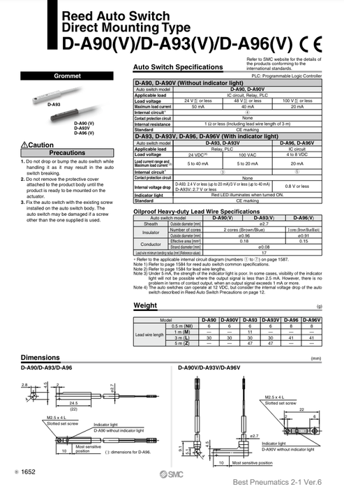 [SMC Pneumatics]Auto Switch D-A93L