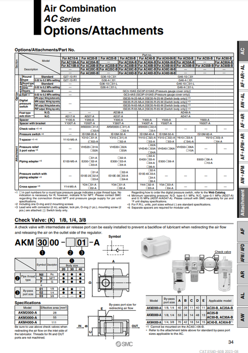 [SMC Pneumatics]Check Valve AKM4000-02-A