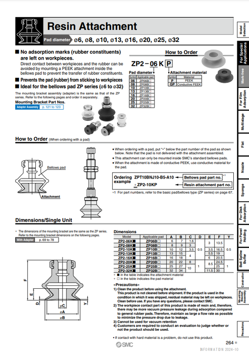 [SMC Pneumatics]Vacuum Pad ZP2-25KP