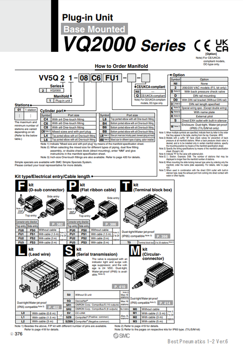 [SMC Pneumatics]Manifold VV5Q21-03C8L2-S