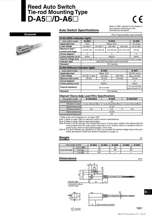 [SMC Pneumatics]Auto Switch D-A54