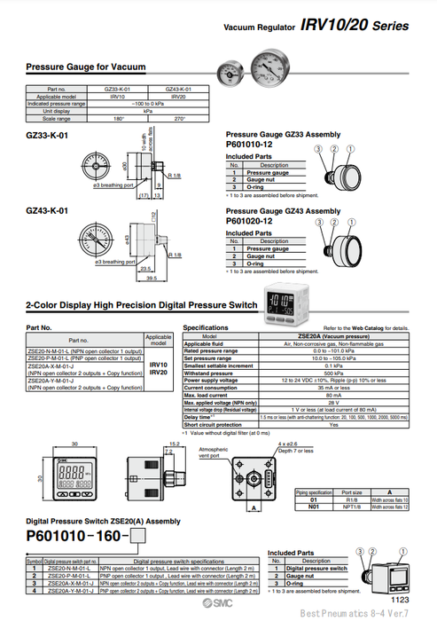 [SMC Pneumatics]Digital Pressure Switch P601010-13-2