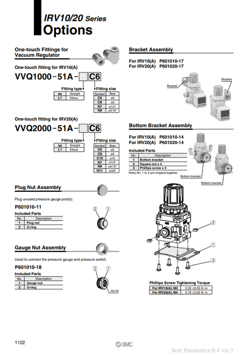 [SMC Pneumatics]Fitting Assembly VVQ2000-51A-C10