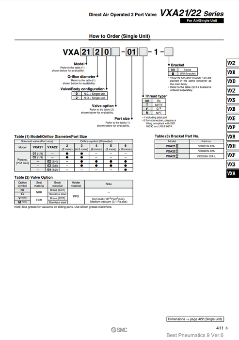 [SMC Pneumatics]Air Operated Valve VXA2130-01T-1