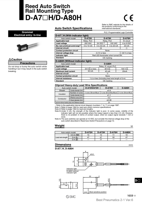 [SMC Pneumatics]Auto Switch D-A73H