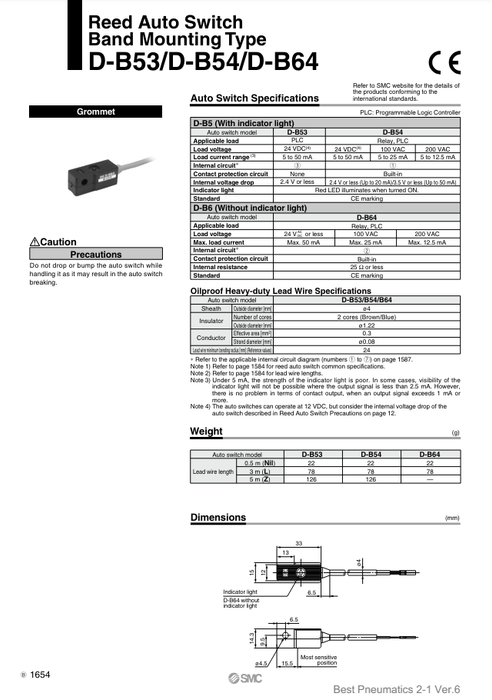 [SMC Pneumatics]Auto Switch D-B54L