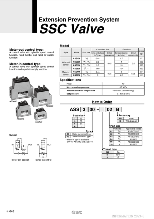 [SMC Pneumatics]Extension Prevention System ASS310-03