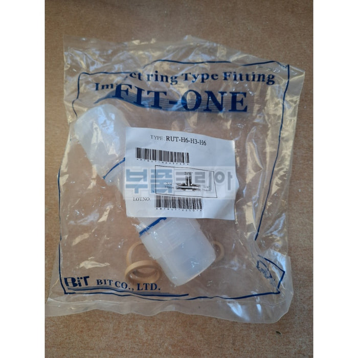 [FIT-ONE] RUT-H6-H3-H6-S PFA Fluoropolymer Fitting