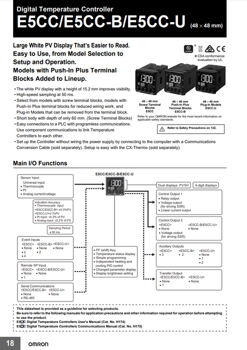 [OMRON]Digital Temperature Controller E5CC-CX-2DSM-006