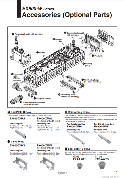 [SMC Pneumatics]Valve Plate EX600-ZMV2