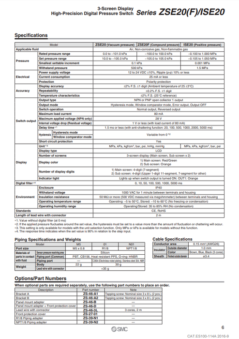 [SMC Pneumatics]Lead Wire With Connector ZS-46-3L