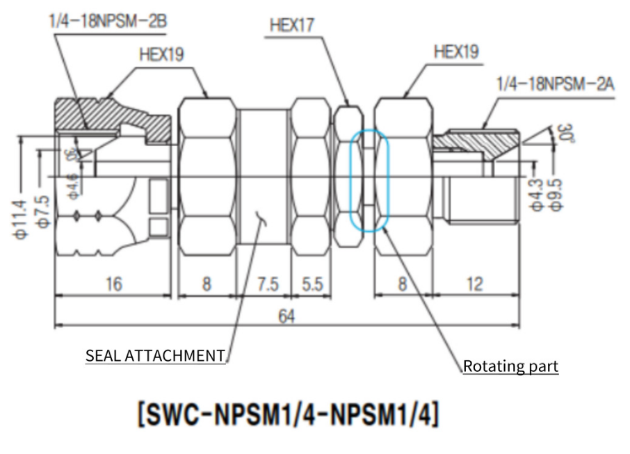 [NITTA] HOSE COUPLING SWC(A)-NPSM1/4-NPSM1/4