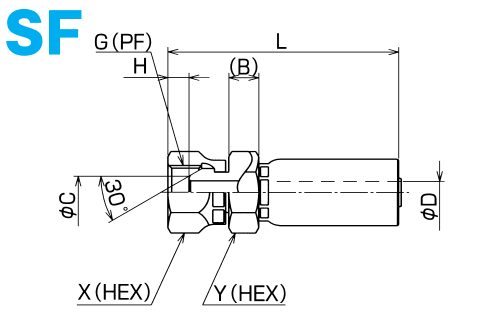 [NITTA] HOSE COUPLING SF-PF-R (For 3R80)