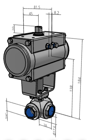 [FESTO] Ball valves and ball valve actuator units VZBM-A-3/4"-RP-25-F-3T-B2-PB40