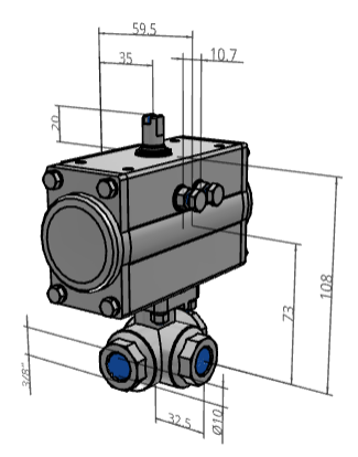 [FESTO] Ball valves and ball valve actuator units VZBM-A-3/8"-RP-25-F-3L-B2-PA10