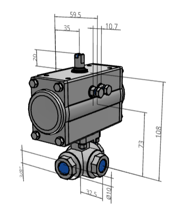 [FESTO] Ball valves and ball valve actuator units VZBM-A-3/8"-RP-25-F-3T-B2-PA10
