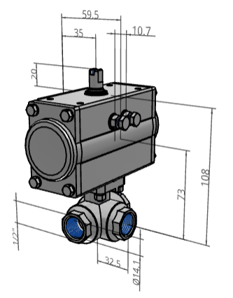 [FESTO] Ball valves and ball valve actuator units VZBM-A-1/2"-RP-25-F-3T-B2-PA10