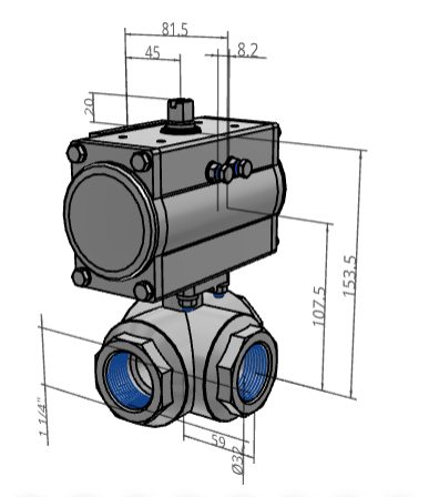 [FESTO] Ball valves and ball valve actuator units VZBM-A-11/4"-RP-25-F-3T-B2-PA40