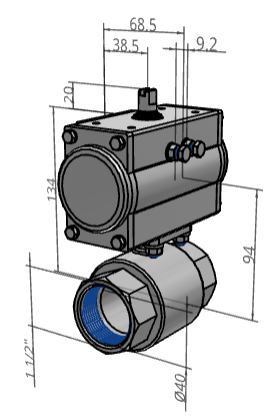[FESTO] Ball valves and ball valve actuator units VZBM-A-11/2"-RP-25-D-2-B2-PA20