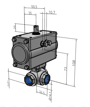[FESTO] Ball valves and ball valve actuator units VZBM-A-1/2"-RP-25-F-3L-B2-PA10