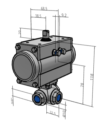 [FESTO] Ball valves and ball valve actuator units VZBM-A-3/8"-RP-25-F-3T-B2-PB20